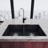 Blanco Precis 29 - 3/4 Inch Equal Double Bowl Silgranit Undermount Kitchen Sink 50/50 - BUILDMYPLACE