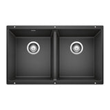 Blanco Precis 29 - 3/4 Inch Equal Double Bowl Silgranit Undermount Kitchen Sink 50/50 - BUILDMYPLACE