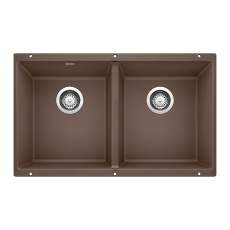 Blanco Precis 29 - 3/4 Inch Equal Double Bowl Silgranit Undermount Kitchen Sink 50/50 - BUILDMYPLACE