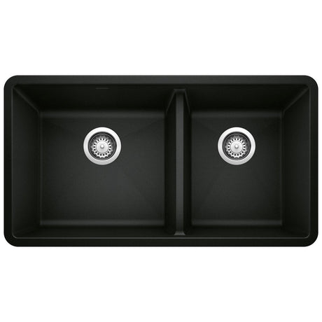 Blanco Precis 33 Inch Double Bowl Silgranit Undermount Kitchen Sink - 60/40 - BUILDMYPLACE