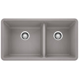 Blanco Precis 33 Inch Double Bowl Silgranit Undermount Kitchen Sink - 60/40 - BUILDMYPLACE