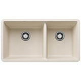 Blanco Precis 33 Inch Double Bowl Silgranit Undermount Kitchen Sink - 60/40 - BUILDMYPLACE