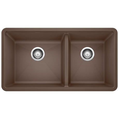 Blanco Precis 33 Inch Double Bowl Silgranit Undermount Kitchen Sink - 60/40 - BUILDMYPLACE