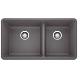 Blanco Precis 33 Inch Double Bowl Silgranit Undermount Kitchen Sink - 60/40 - BUILDMYPLACE