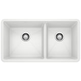 Blanco Precis 33 Inch Double Bowl Silgranit Undermount Kitchen Sink - 60/40 - BUILDMYPLACE