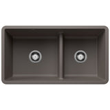 Blanco Precis 33 Inch Reversible Double Bowl Undermount Kitchen Sink with Low Divide - 60/40 - BUILDMYPLACE