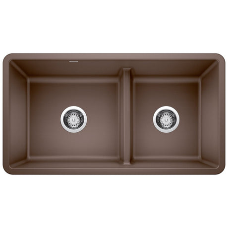 Blanco Precis 33 Inch Reversible Double Bowl Undermount Kitchen Sink with Low Divide - 60/40 - BUILDMYPLACE