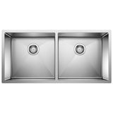 Blanco Precision 16" R10 Equal Double Bowl Kitchen Sink - BUILDMYPLACE