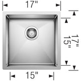 Blanco Precision 17 Inch R10 Stainless Steel Undermount Bar Sink in Satin Polished Finish - BUILDMYPLACE