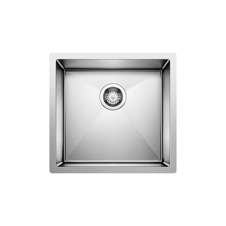 Blanco Precision R10 Medium Single Bowl Stainless Steel Kitchen Sink with Stylish Drain Grooves 19" x 18" - BUILDMYPLACE