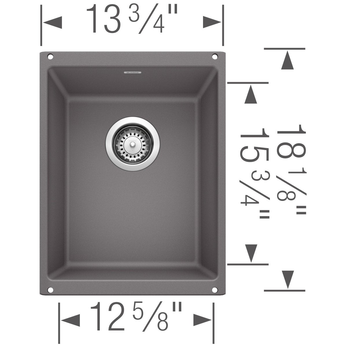 Blanco Prep & Bar Sink 13 - 3/4 inch Single Basin Silgranit Undermount kitchen sink - BUILDMYPLACE