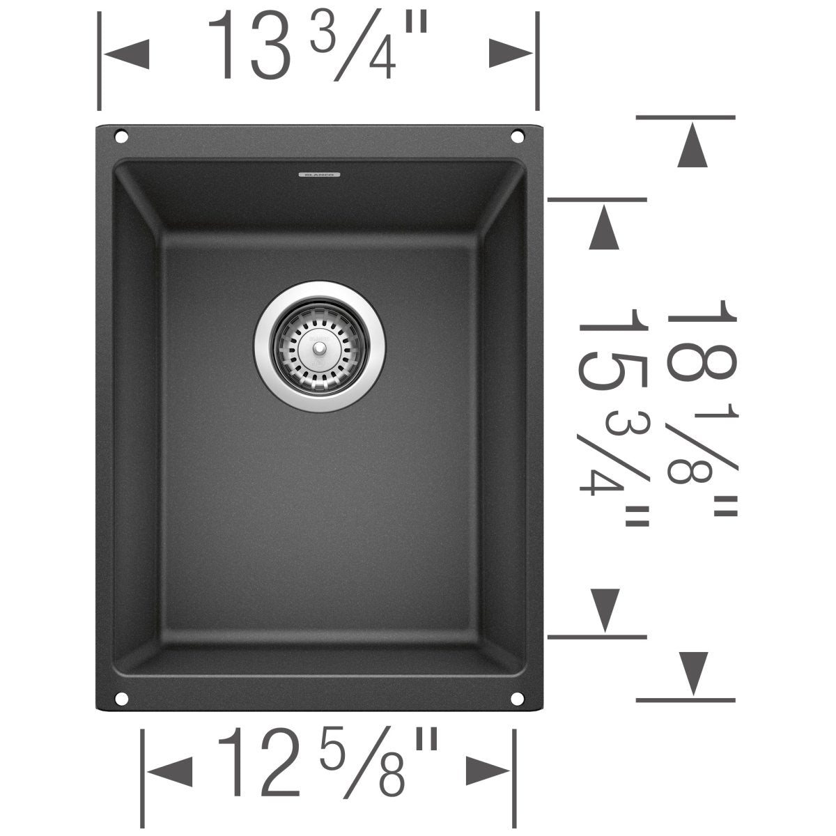 Blanco Prep & Bar Sink 13 - 3/4 inch Single Basin Silgranit Undermount kitchen sink - BUILDMYPLACE