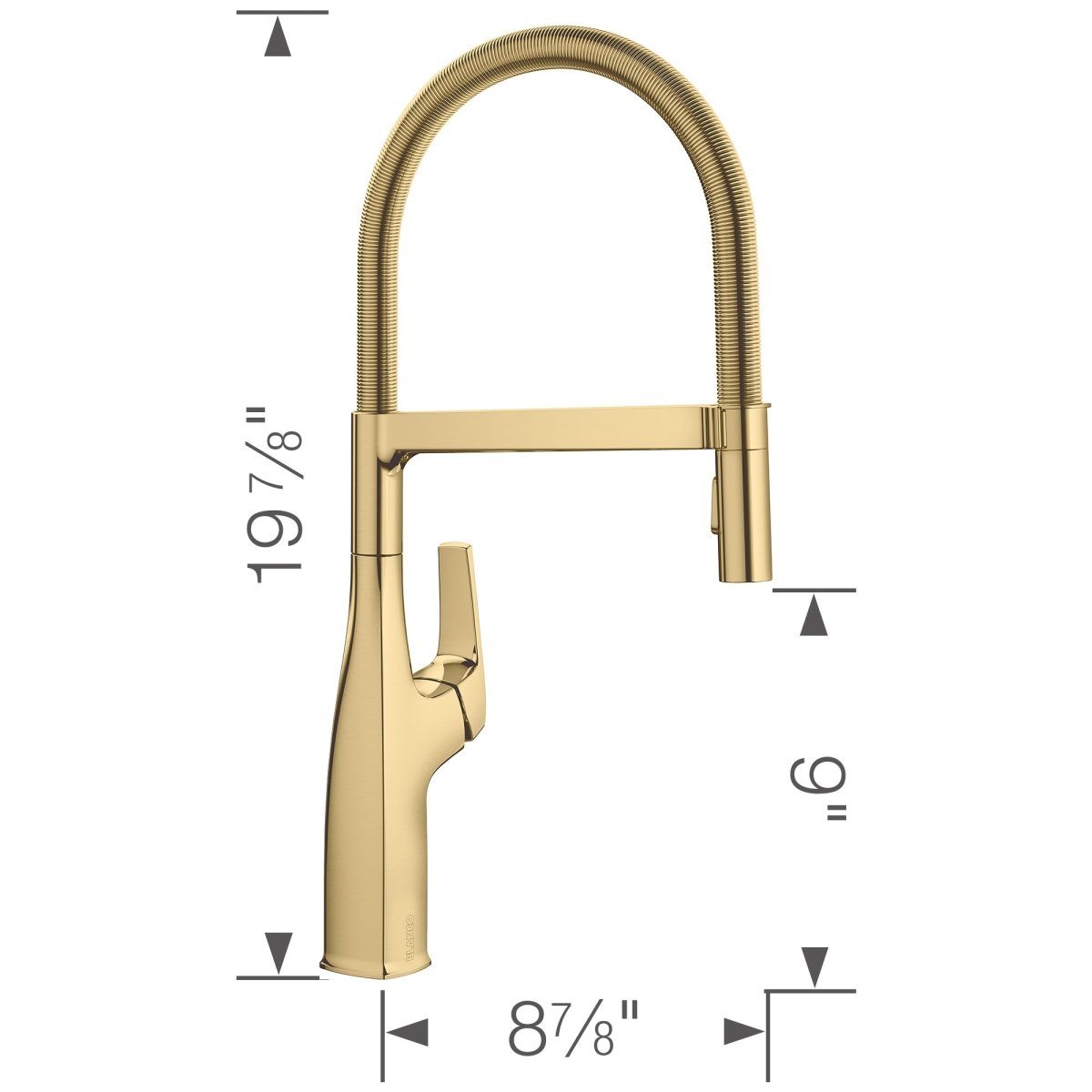 Blanco Rivana 1.5 GPM Kitchen Faucet Single Hole Pre - Rinse Pull Out - BUILDMYPLACE