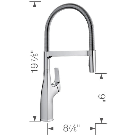 Blanco Rivana 1.5 GPM Kitchen Faucet Single Hole Pre - Rinse Pull Out - BUILDMYPLACE