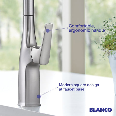 Blanco Rivana 1.5 GPM Kitchen Faucet Single Hole Pre - Rinse Pull Out - BUILDMYPLACE