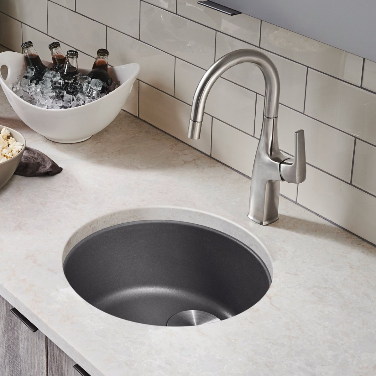 Blanco Rondo 18 Inch Dual Mount Drop - in & Granite Undermount Bar Sink - BUILDMYPLACE