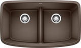 Blanco Valea 32 Inch Silgranit Double Bowl Undermount Kitchen Sink with Low Divide - 50/50 - BUILDMYPLACE