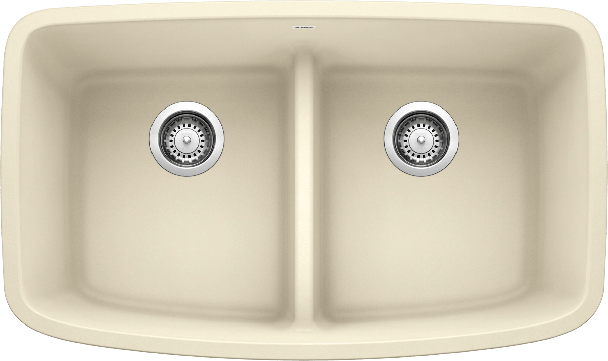 Blanco Valea 32 Inch Silgranit Double Bowl Undermount Kitchen Sink with Low Divide - 50/50 - BUILDMYPLACE