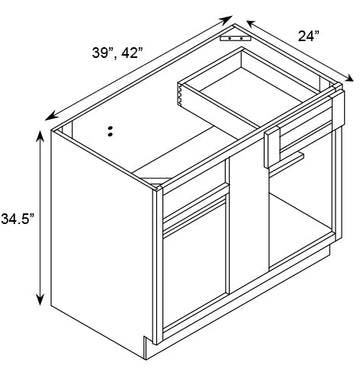 Blind Base Cabinets - 39 in W x 34.5 in H x 24 in D - AO - Pre Assembled