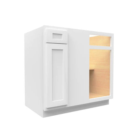 Blind Base Corner Cabinet - 33W x 34 - 1/2H x 24D - Aria White Shaker - BUILDMYPLACE