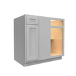 Blind Base Corner Cabinet - 33W x 34.5H x 24D - Grey Shaker Cabinet - BUILDMYPLACE