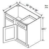 Blind Base Corner Cabinet - 36W x 34 - 1/2H x 24D - Aria Shaker Espresso - BUILDMYPLACE