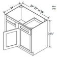 Blind Base Corner Cabinet - 36W x 34 - 1/2H x 24D - Aspen White - RTA - BUILDMYPLACE