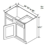 Blind Base Corner Cabinet - 39W x 34 - 1/2H x 24D - Aria Shaker Espresso - BUILDMYPLACE