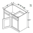 Blind Base Corner Cabinet - 39W x 34 - 1/2H x 24D - Charleston Saddle - RTA - BUILDMYPLACE