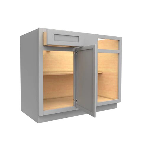 Blind Base Corner Cabinet - 39W x 34.5H x 24D - Grey Shaker Cabinet - BUILDMYPLACE