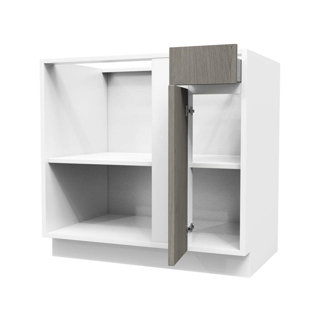 Blind Corner Base Cabinet| Matrix Silver | 27"W x 34.5"H x 24"D - BUILDMYPLACE