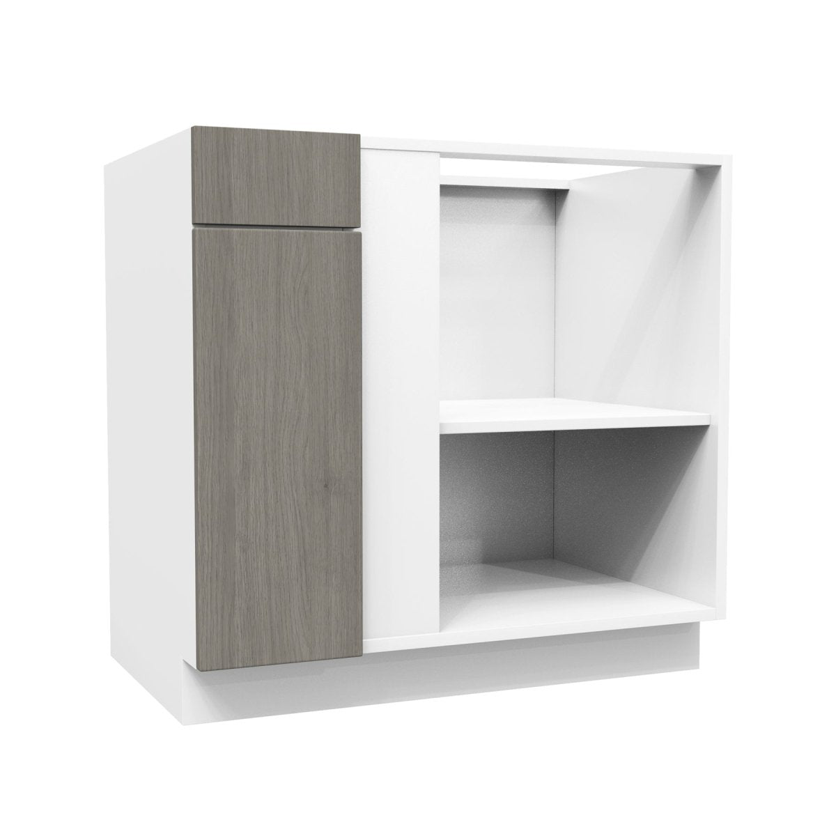 Blind Corner Base Cabinet| Matrix Silver | 27"W x 34.5"H x 24"D - BUILDMYPLACE