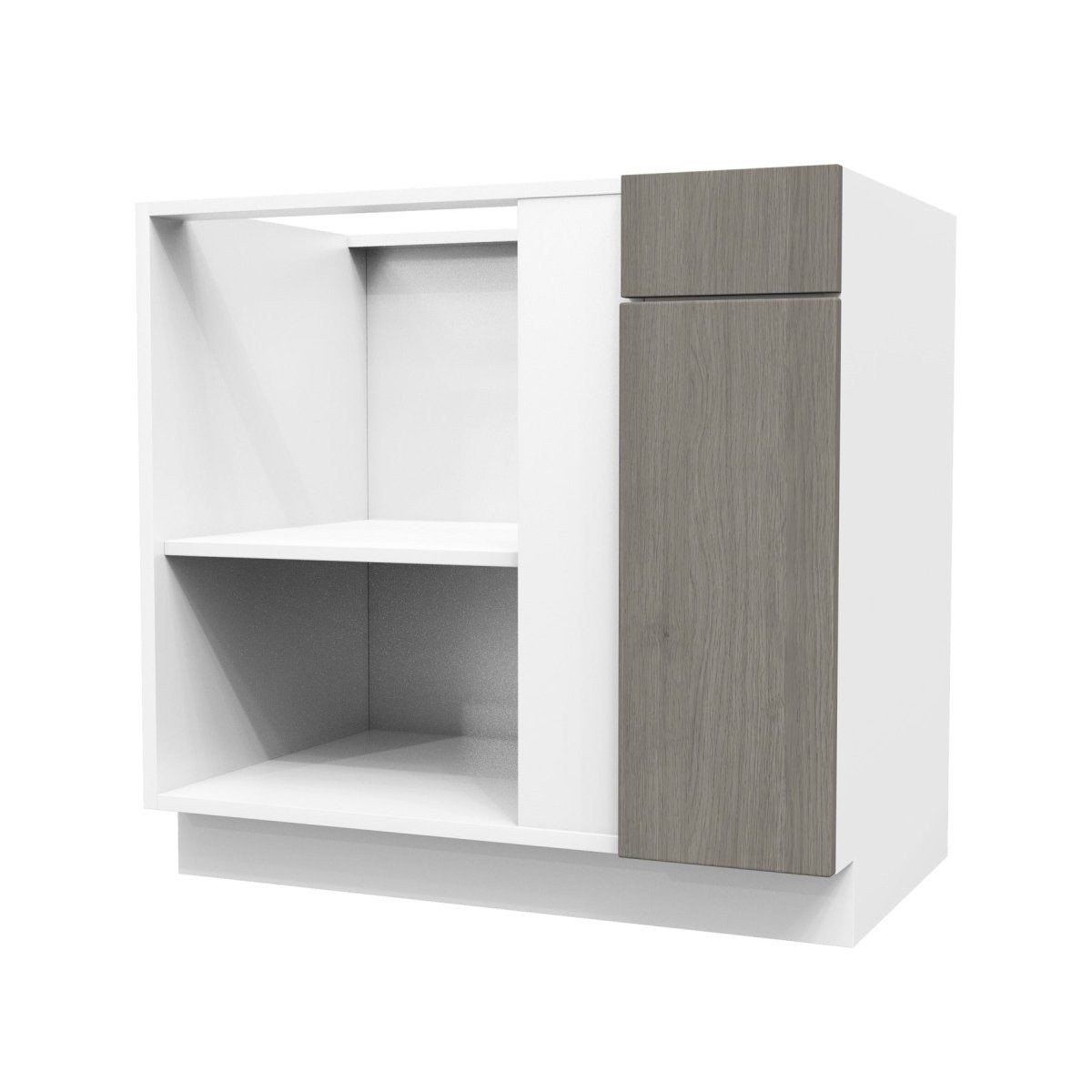 Blind Corner Base Cabinet| Matrix Silver | 27"W x 34.5"H x 24"D - BUILDMYPLACE