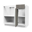 Blind Corner Base Cabinet| Matrix Silver | 33"W x 34.5"H x 24"D - BUILDMYPLACE