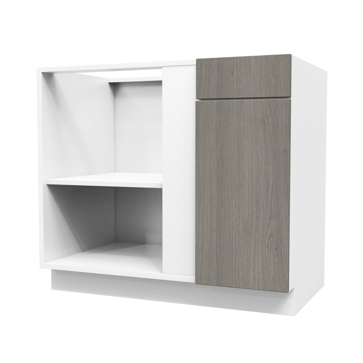 Blind Corner Base Cabinet| Matrix Silver | 33"W x 34.5"H x 24"D - BUILDMYPLACE