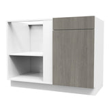 Blind Corner Base Cabinet| Matrix Silver | 42"W x 34.5"H x 24"D - BUILDMYPLACE