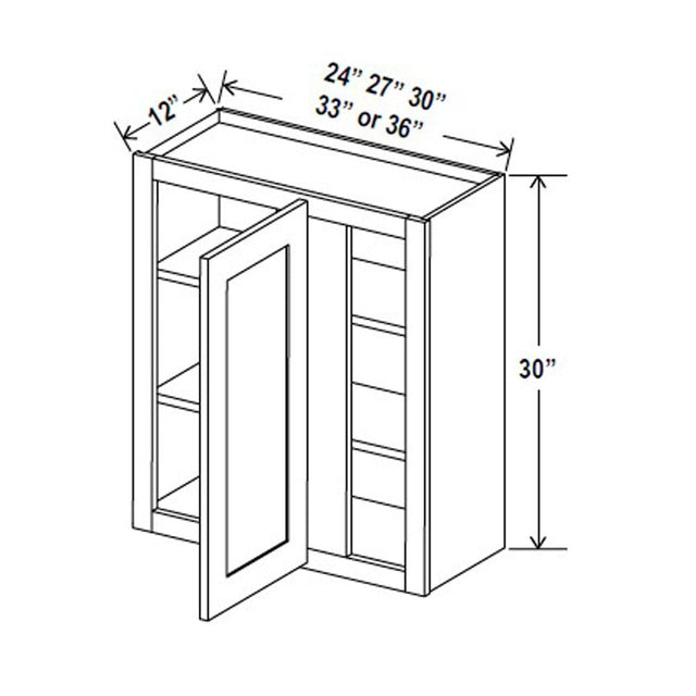 Blind Corner Cabinet - 24W x 30H x 12D - Aria Shaker Espresso - BUILDMYPLACE