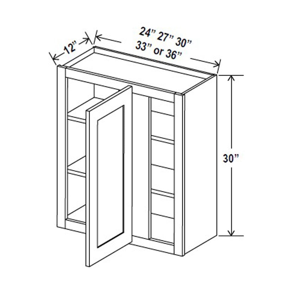 Blind Corner Cabinet - 24W x 30H x 12D - Aria Shaker Espresso - RTA - BUILDMYPLACE