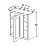 Blind Corner Cabinet - 24W x 30H x 12D - Aria Shaker Espresso - RTA - BUILDMYPLACE