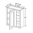 Blind Corner Cabinet - 24W x 30H x 12D - Aria White Shaker - RTA - BUILDMYPLACE