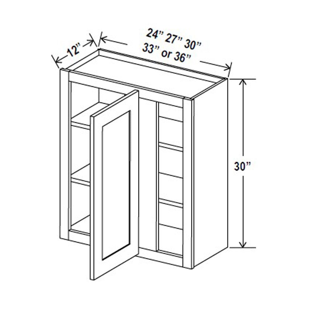 Blind Corner Cabinet - 24W x 30H x 12D - Aspen White - RTA
