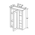 Blind Corner Cabinet - 24W x 36H x 12D - Aria White Shaker - BUILDMYPLACE