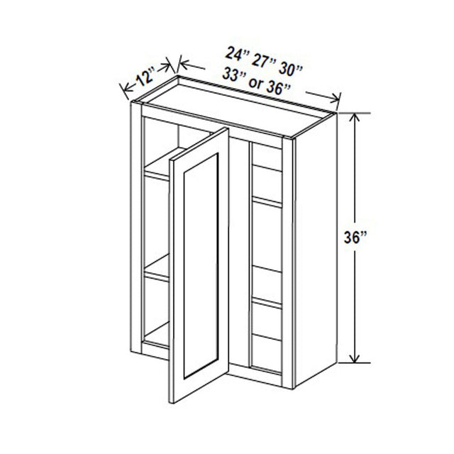 Blind Corner Cabinet - 24W x 36H x 12D - Aspen Charcoal Grey - BUILDMYPLACE