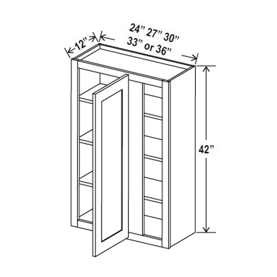 Blind Corner Cabinet - 24W x 42H x 12D - Aria Shaker Espresso - BUILDMYPLACE