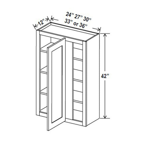 Blind Corner Cabinet - 24W x 42H x 12D - Aria Shaker Espresso - RTA - BUILDMYPLACE