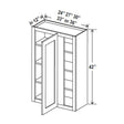 Blind Corner Cabinet - 24W x 42H x 12D - Blue Shaker Cabinet - BUILDMYPLACE