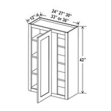 Blind Corner Cabinet - 24W x 42H x 12D - Blue Shaker Cabinet - BUILDMYPLACE