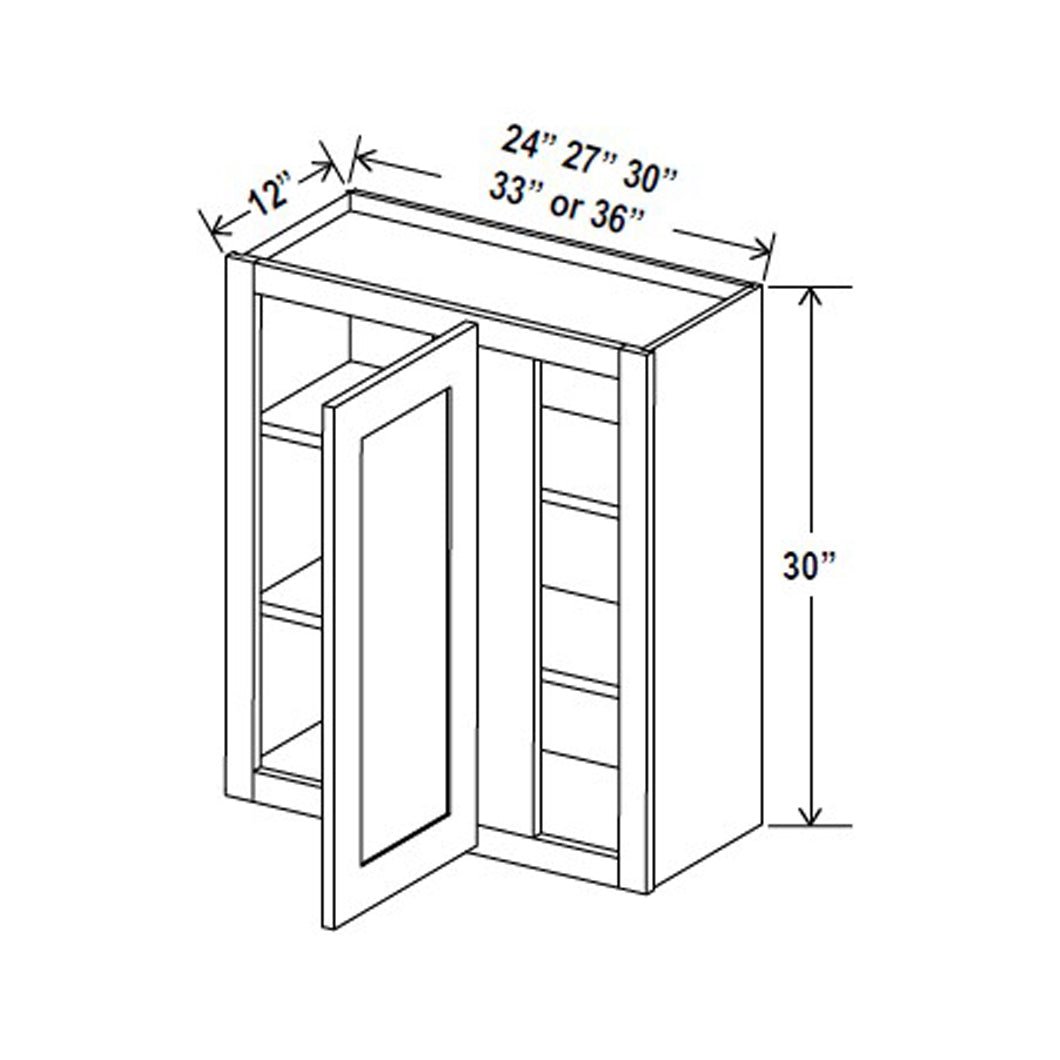 Blind Corner Cabinet - 27W x 30H x 12D - Aspen Charcoal Grey - BUILDMYPLACE