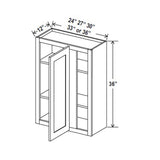 Blind Corner Cabinet - 27W x 36H x 12D - Aspen White - BUILDMYPLACE