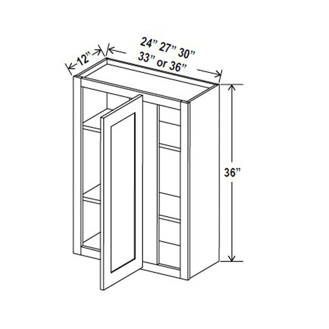 Blind Corner Cabinet - 27W x 36H x 12D - Aspen White - RTA - BUILDMYPLACE